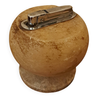 "Silver Match" table lighter in genuine alabaster - Design France 1960
