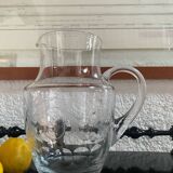 Large engraved crystal jug for orangeade