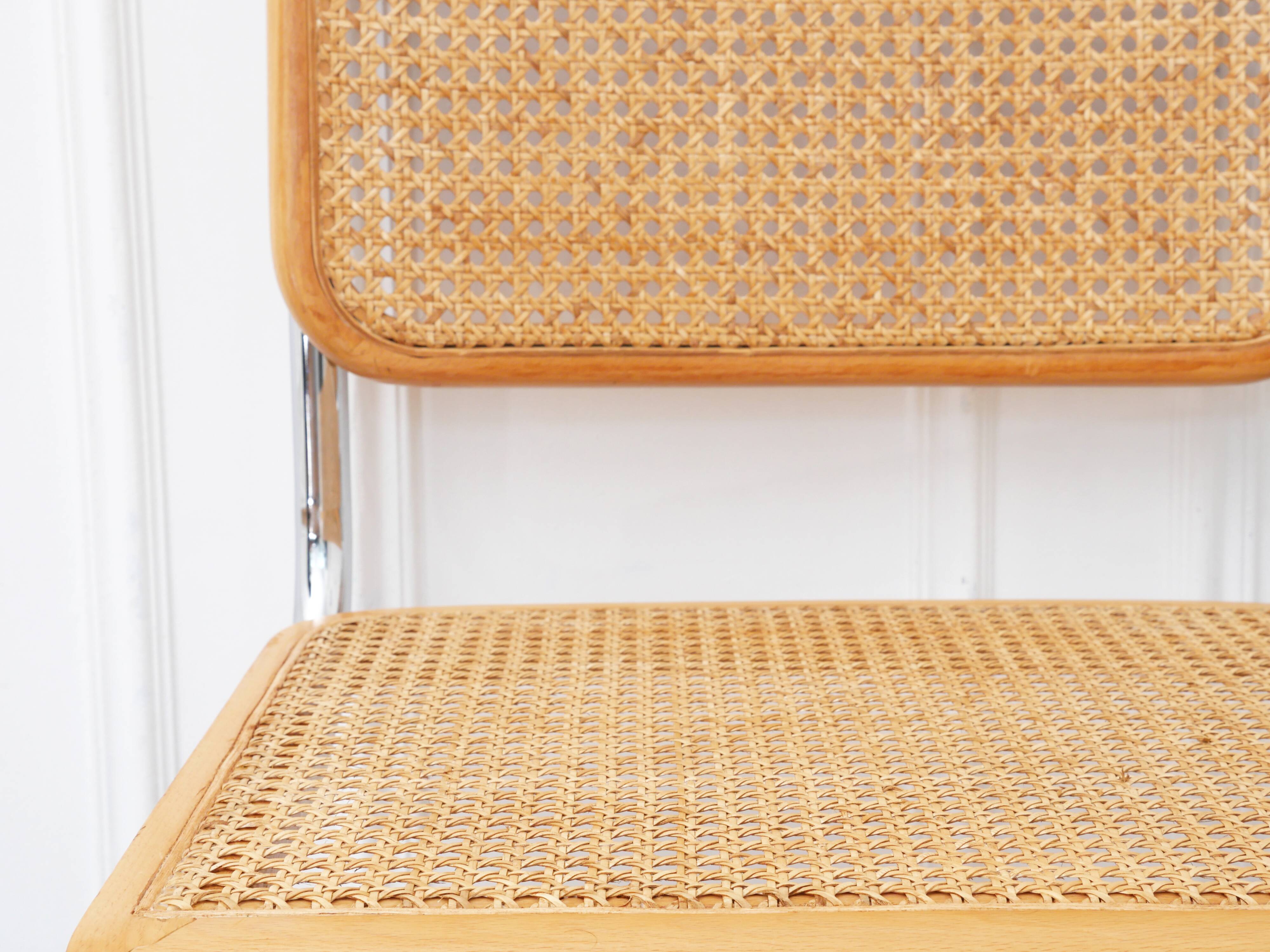 2 Cesca B32 Breuer Chairs Made in Italy - Canework of the seats redone