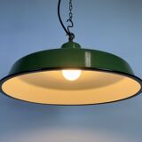 Industrial Green Enamel Factory Pendant Lamp, 1960s