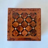 Thujawood marquetry jewellery box with mother-of-pearl - vintage handcrafted work