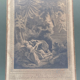 Old engraving, night, gallant scene - golden frame