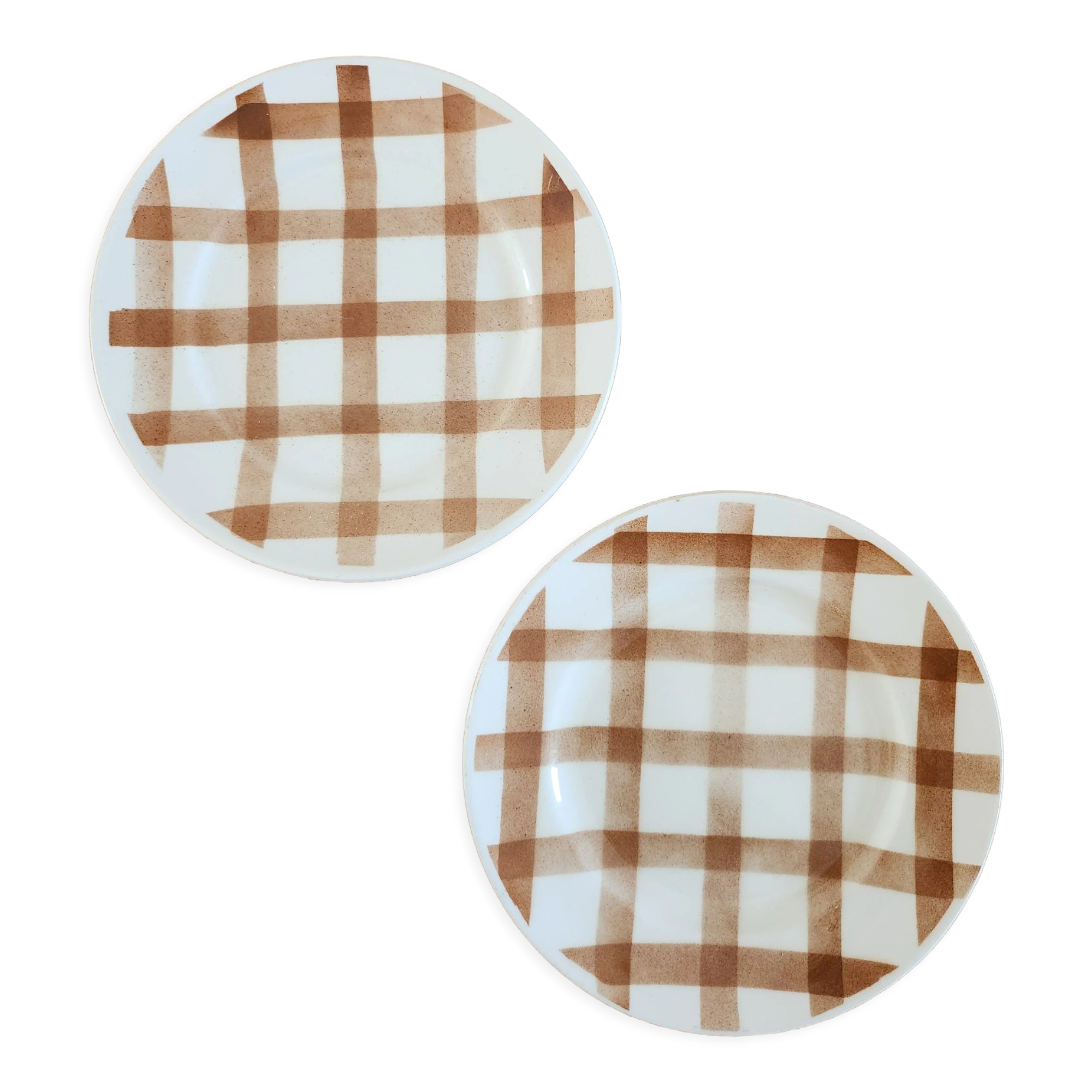 Duo dessert plates model tablecloth Moulin des loups