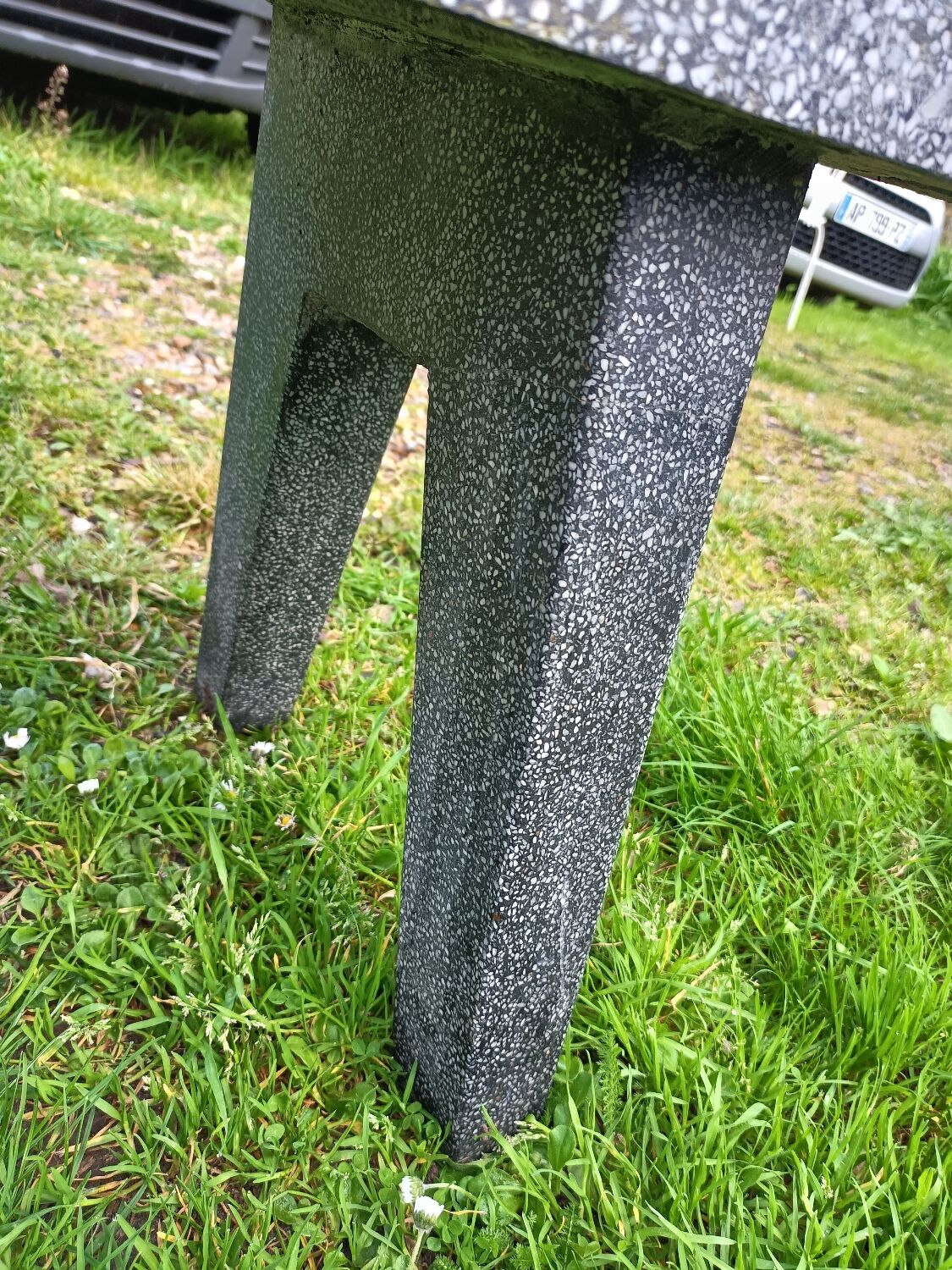 Old garden furniture in vintage stone