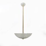 Ercole Barovier Art Deco Murano Glass Italian Pendant Chandelier "Pulegoso"