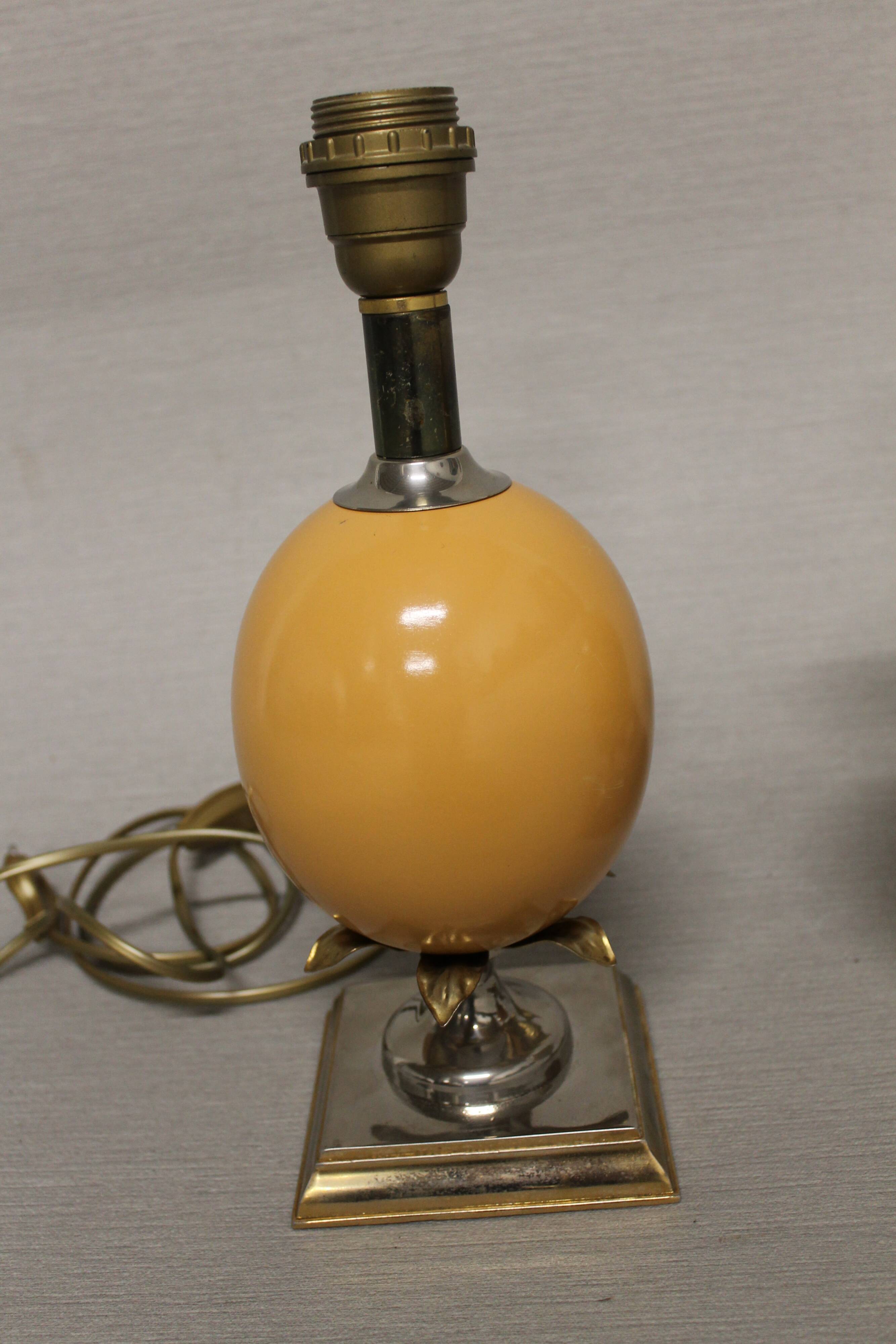 Pair of lamps feet "ostrich egg"