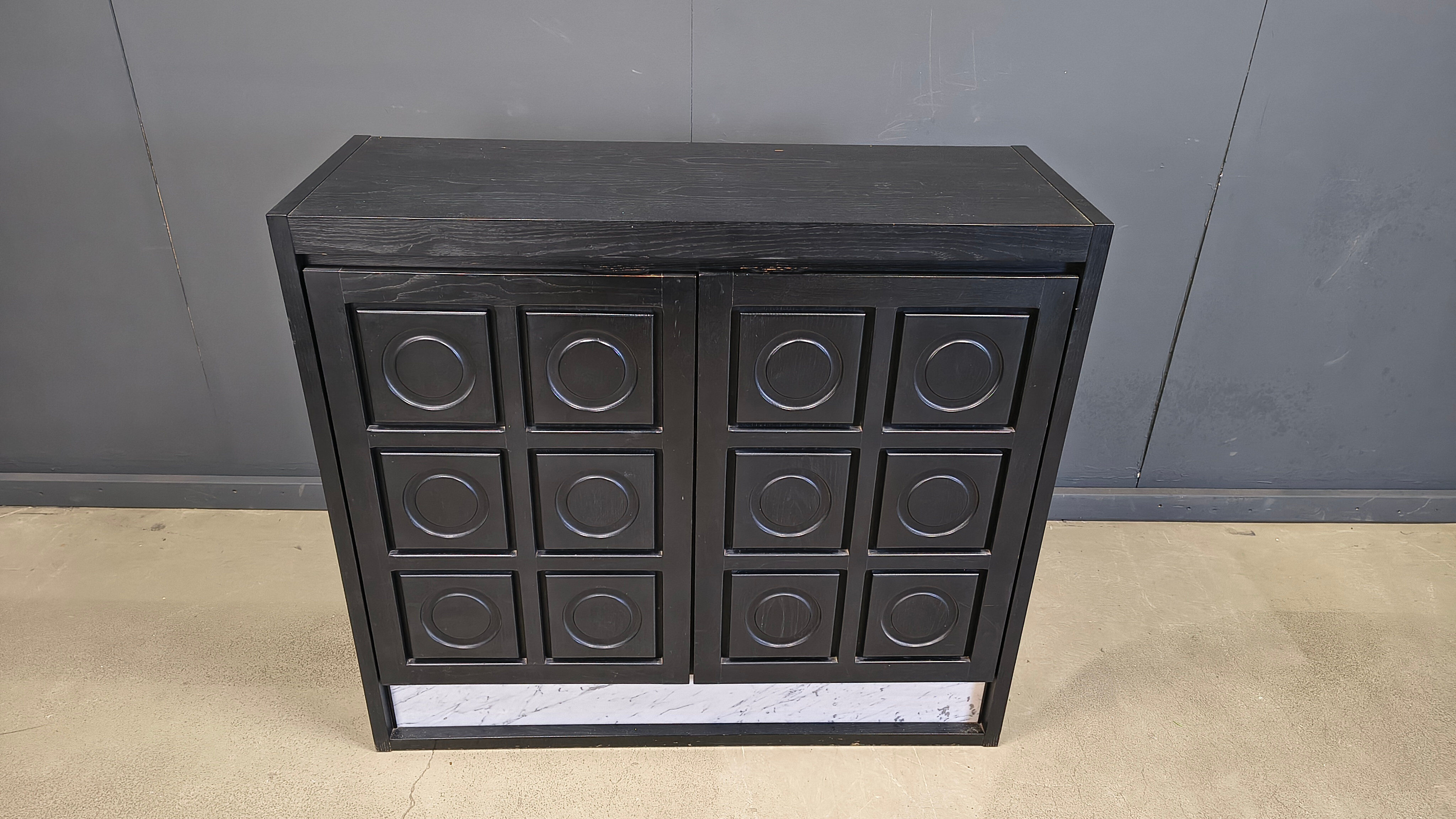 Black brutalist bar cabinet, 1970s