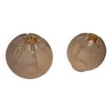 2 globes wall lights murano glass