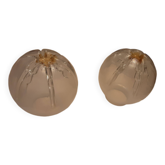 2 globes wall lights murano glass