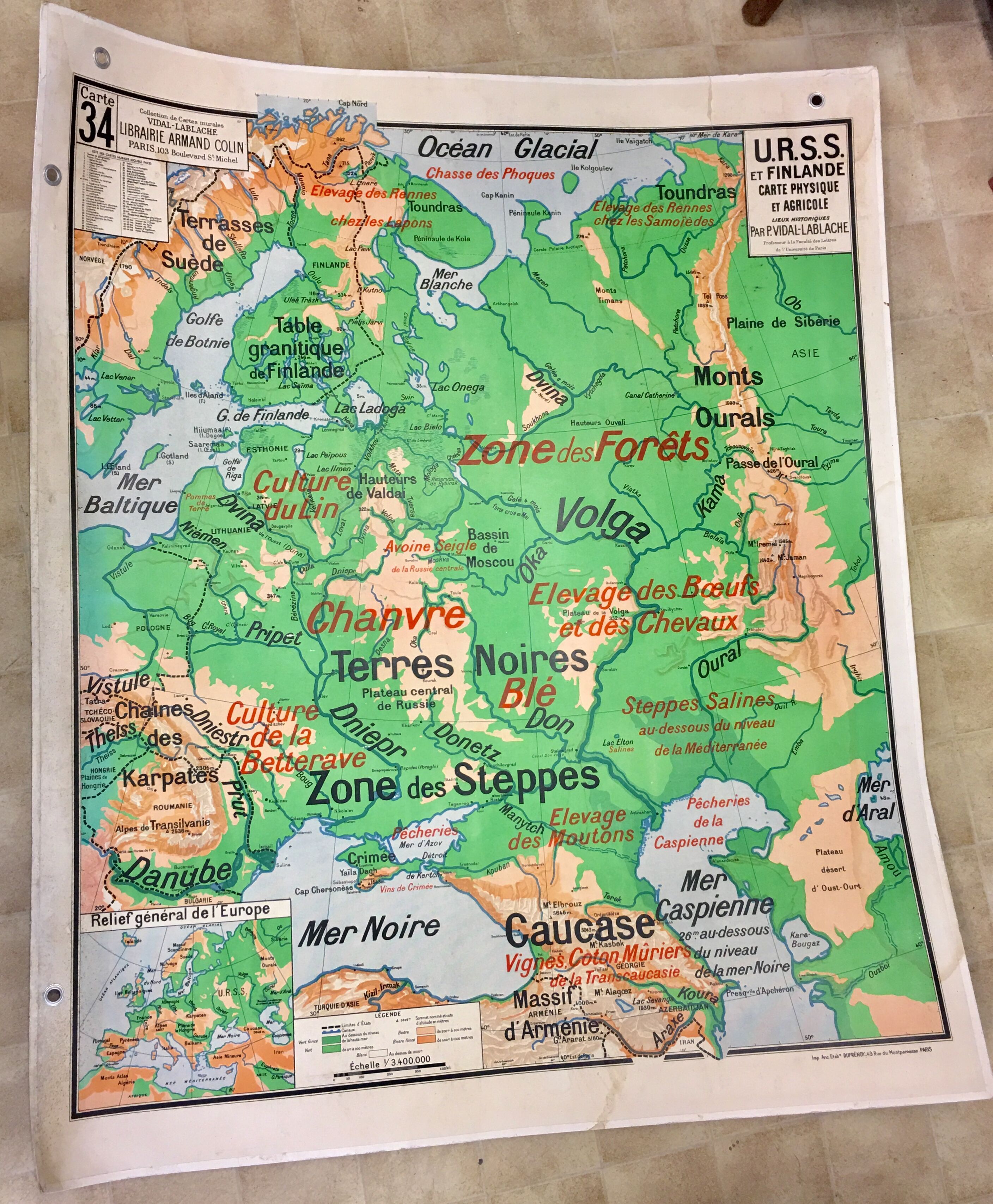 Old USSR and Finland N34 map
