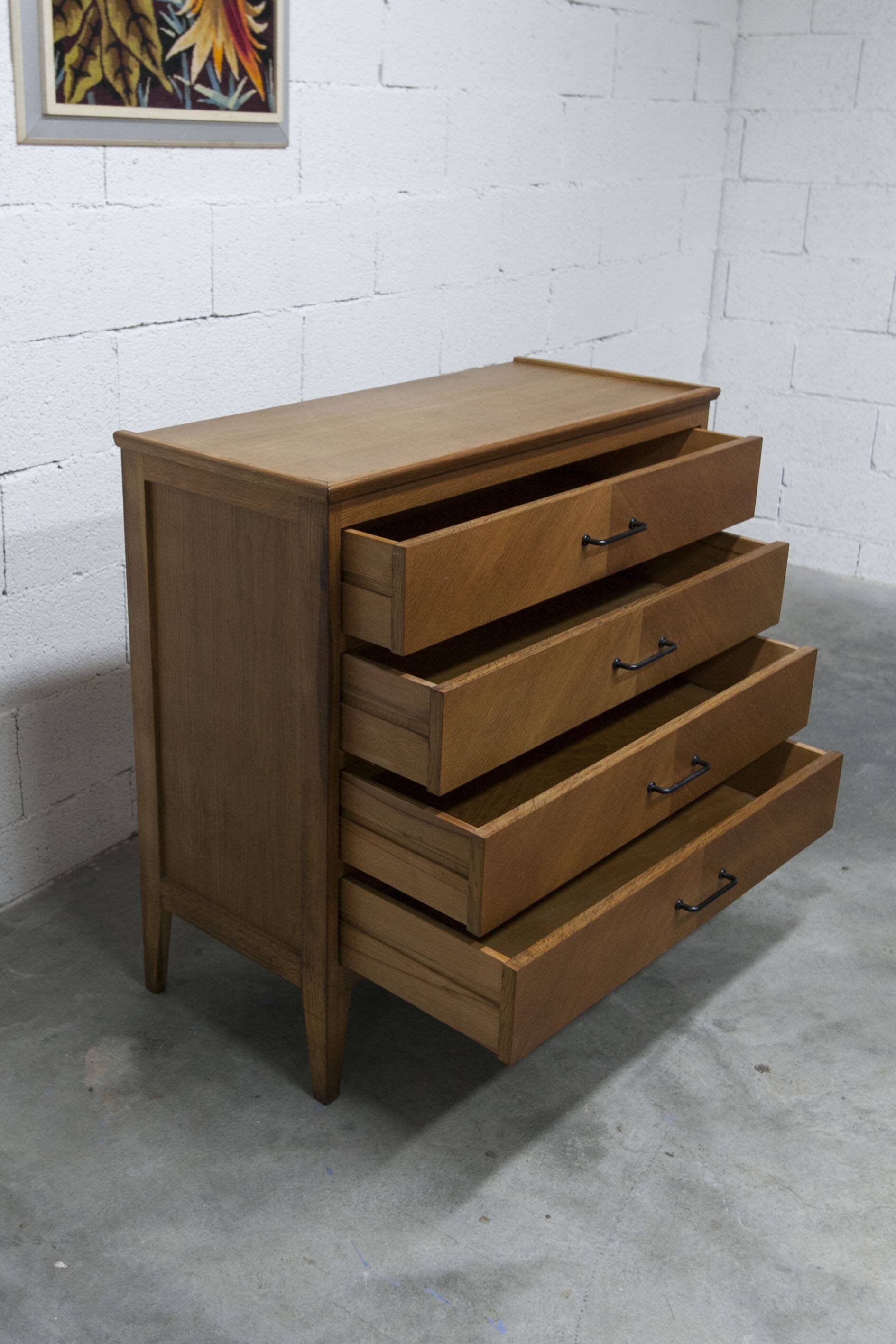 Scandinavian chest of drawers 1960 light oak clean and solid