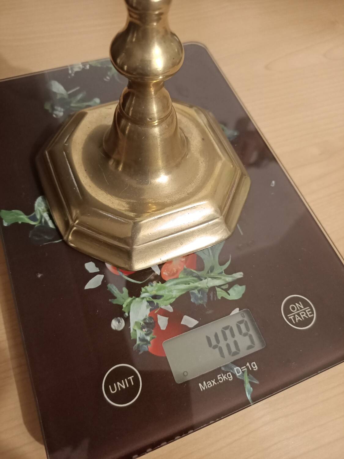 Gilded bronze candle holder