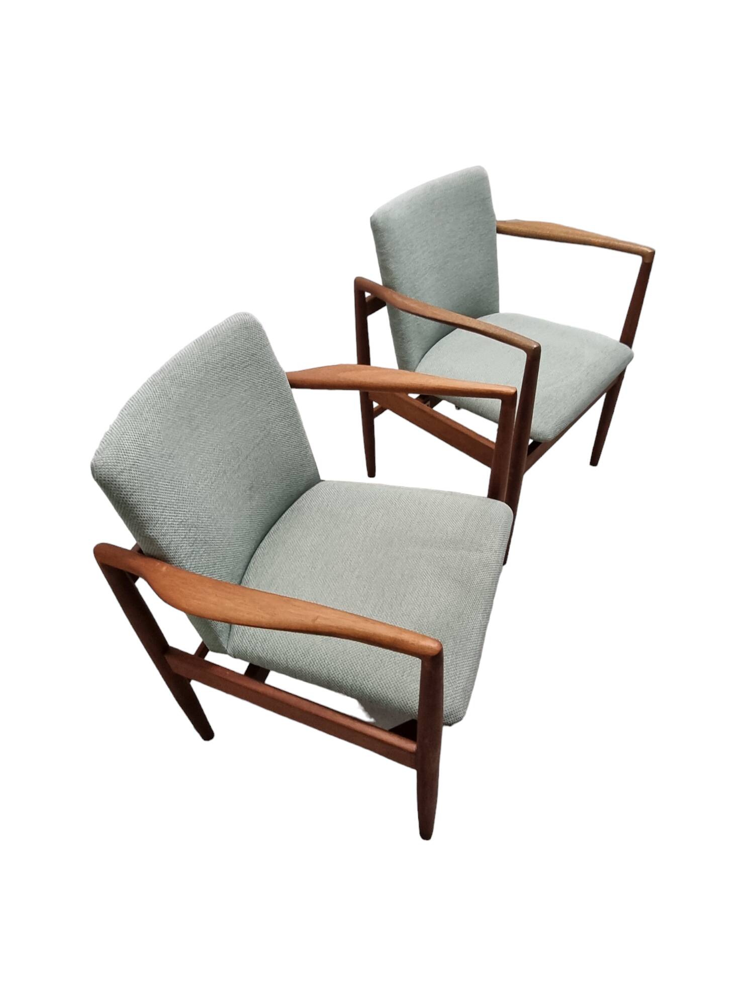 Set of 2 Danish teak dining chairs/armchairs