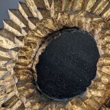 Double-Layered Sunburst Mirror in Wood and Gold Leaf