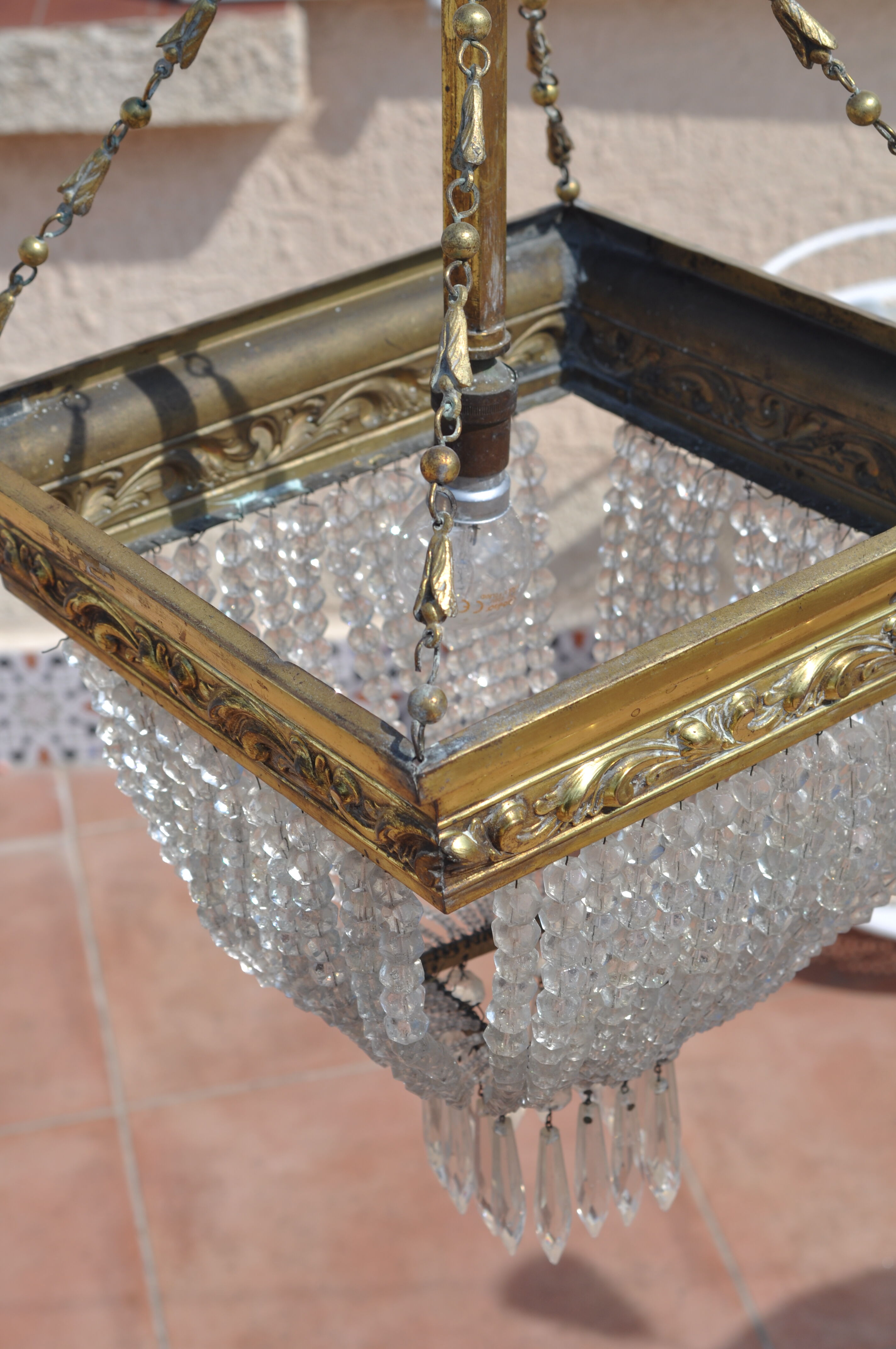 Art deco chandelier with tassels