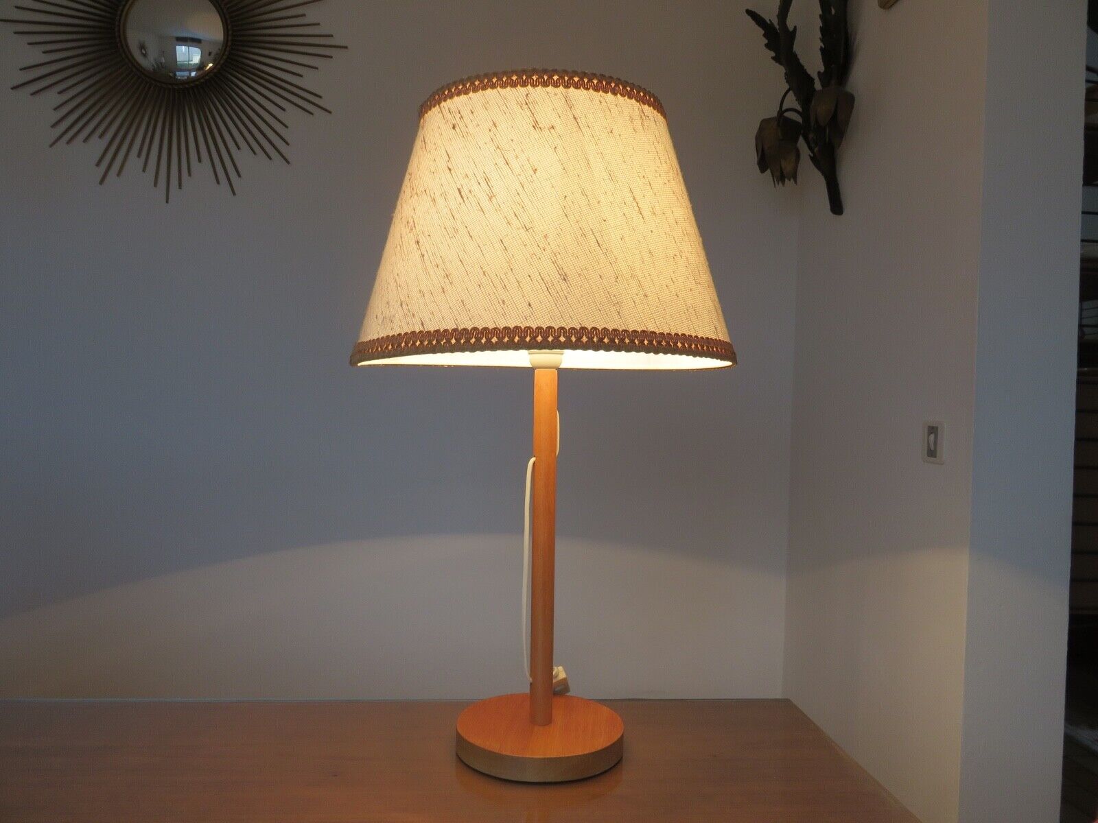 Scandinavian wooden lamp Denmark 1980