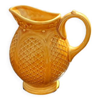 Pichet jaune faience sarreguemines
