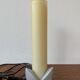 Cylindrical yellow Murano glass with silver flower stand table lamp from Italy