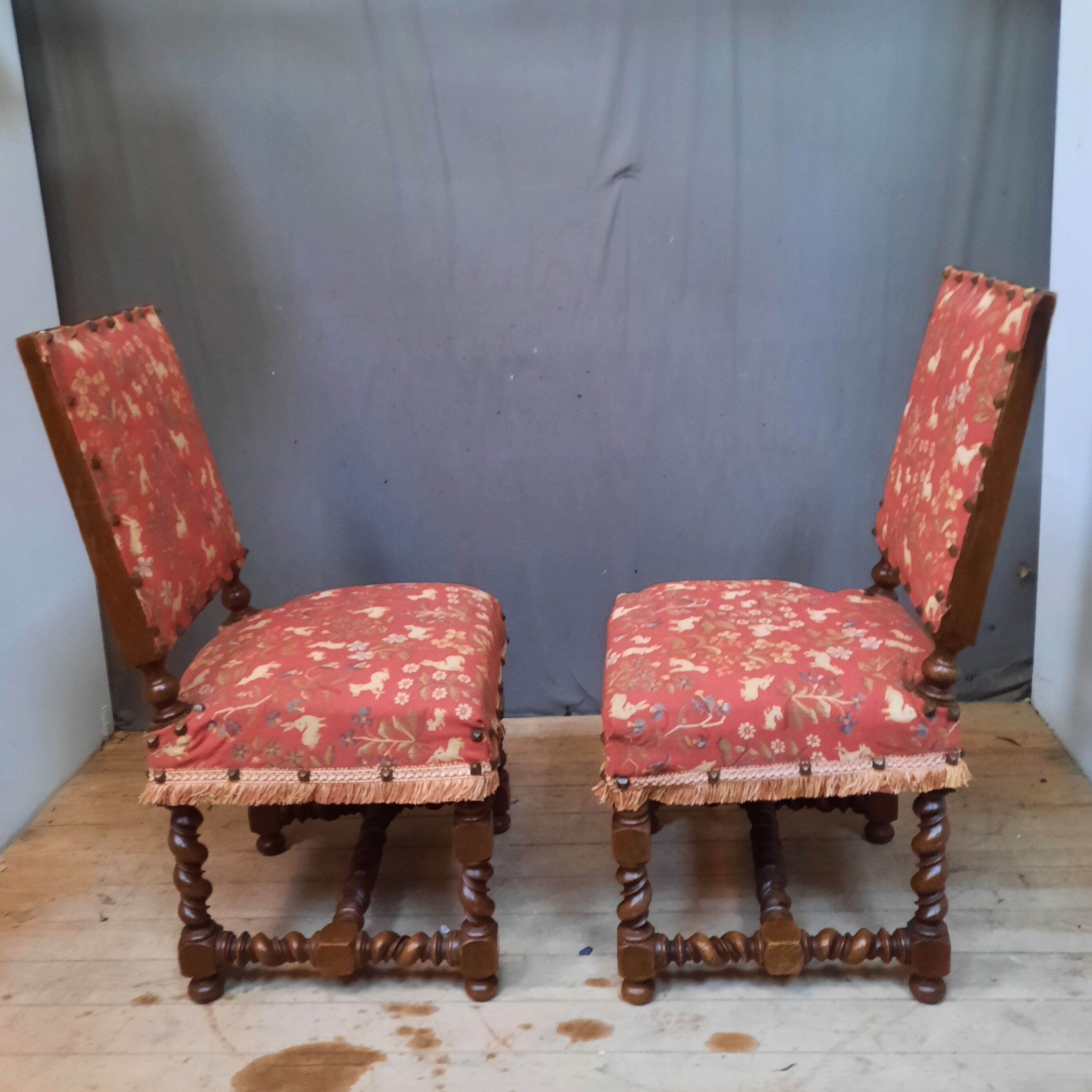 Pair of Louis XIII style chairs