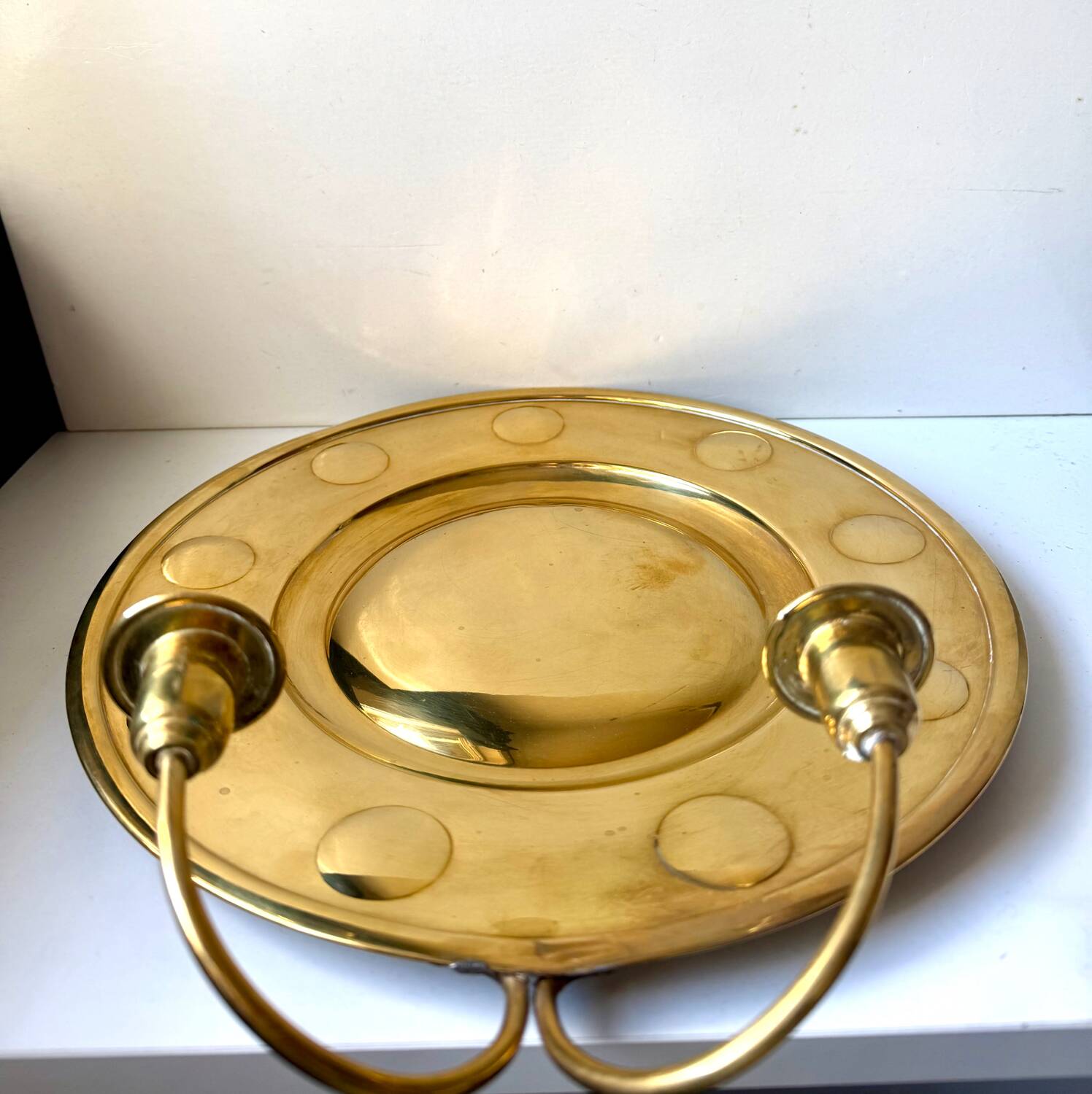 Vintage Wall Double Candle Holder Sconce in Brass