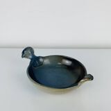 Ceramic bird catchall signed Valérien Taber Vallauris, ashtray.