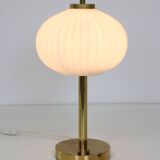 Mid-Century Brass & Glass Table Lamp