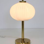 Mid-Century Brass & Glass Table Lamp