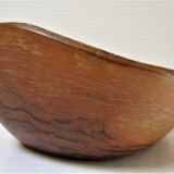 Large fruit cup in vintage carved solid walnut