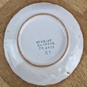 Old butter dish Henriot Quimper earthenware from Brittany