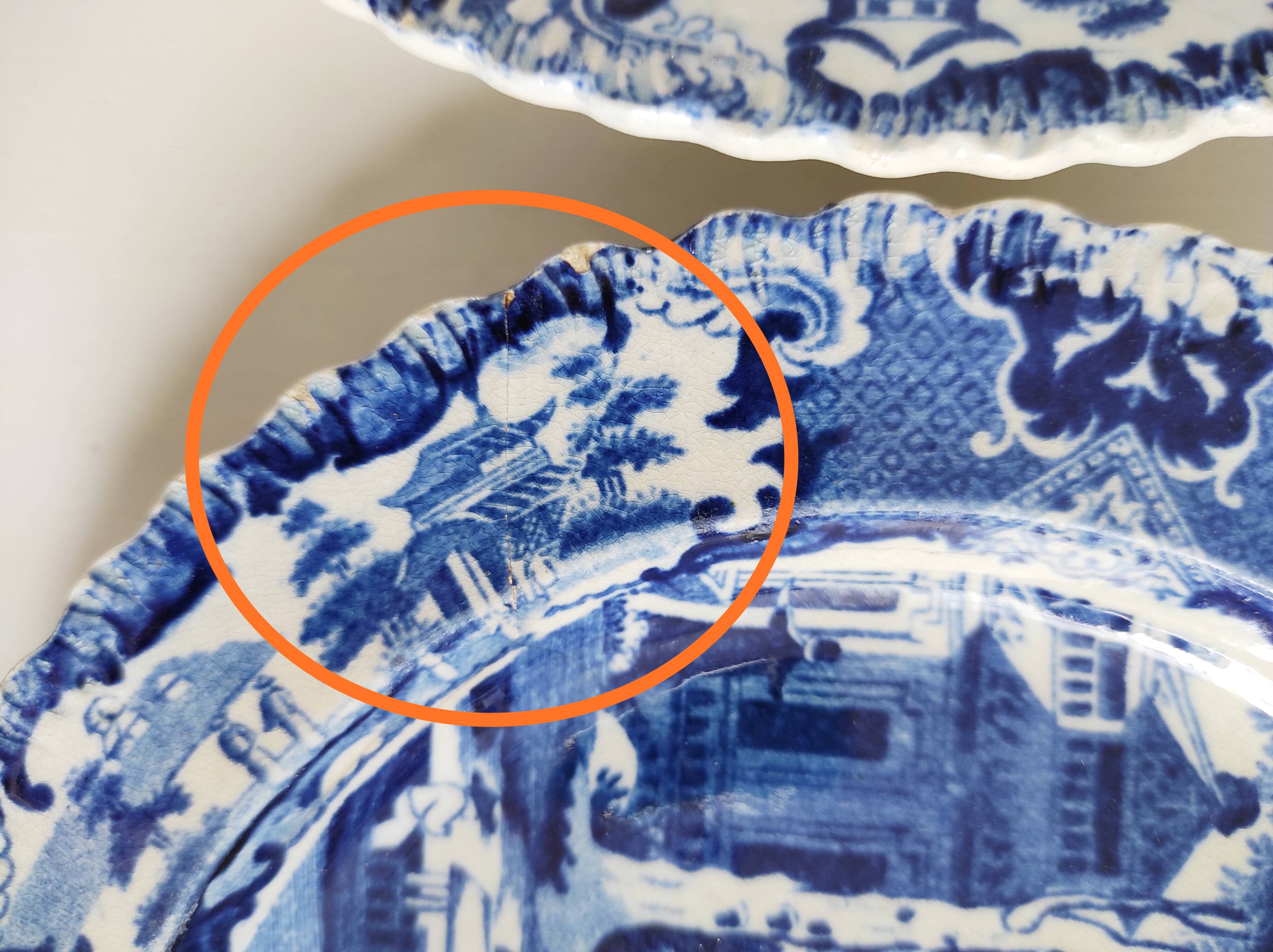 Calais earthenware 4 pagoda plates