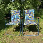 1970s folding camping chairs, garden chairs