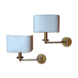 Pair of brass articulated wall sconces