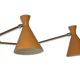 Italian double cone double wall lamp yellow-orange "casserole" from the 50's