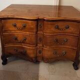 Louis XV style crossbow commode in solid walnut