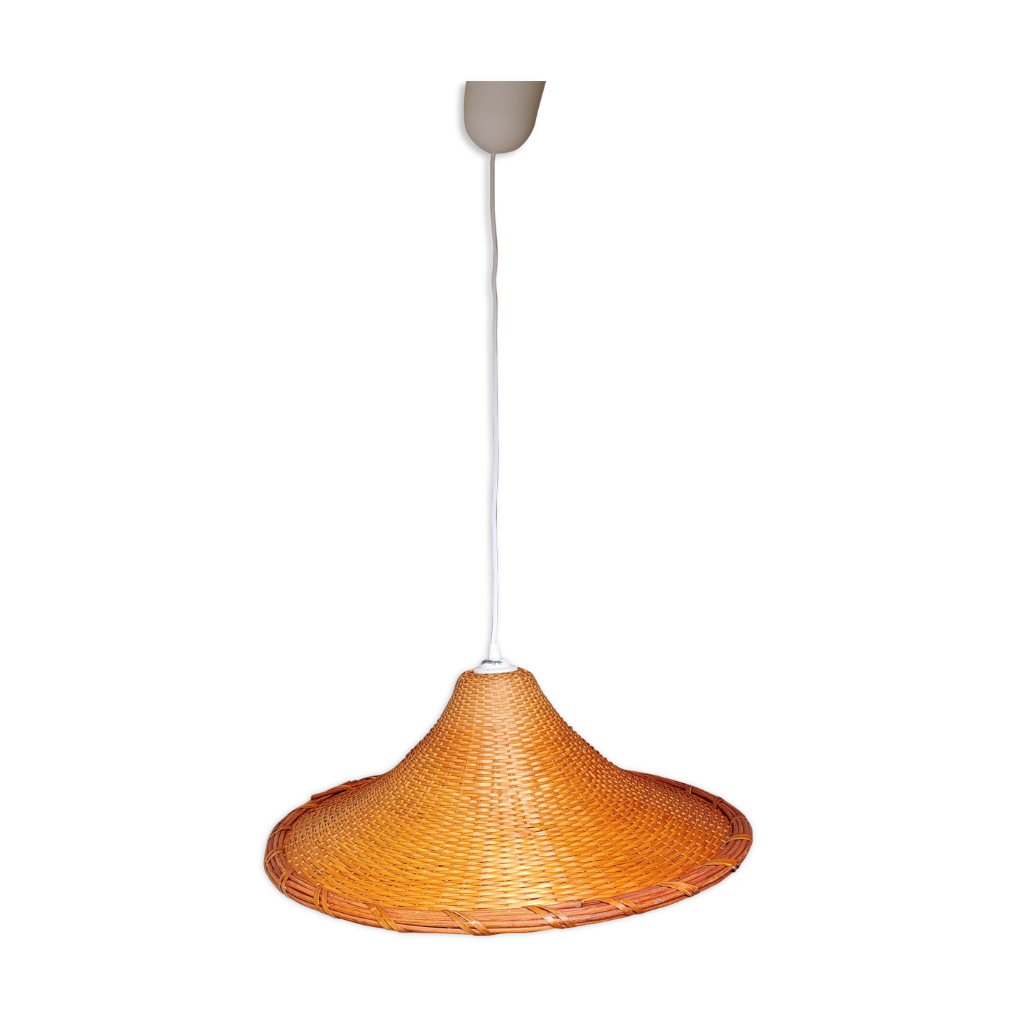 Rattan hanging lamp 1970