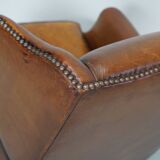 Vintage Dutch Cognac Colored Leather Club Chair