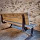 Vintage garden bench – oak and cast iron – from the 1960s