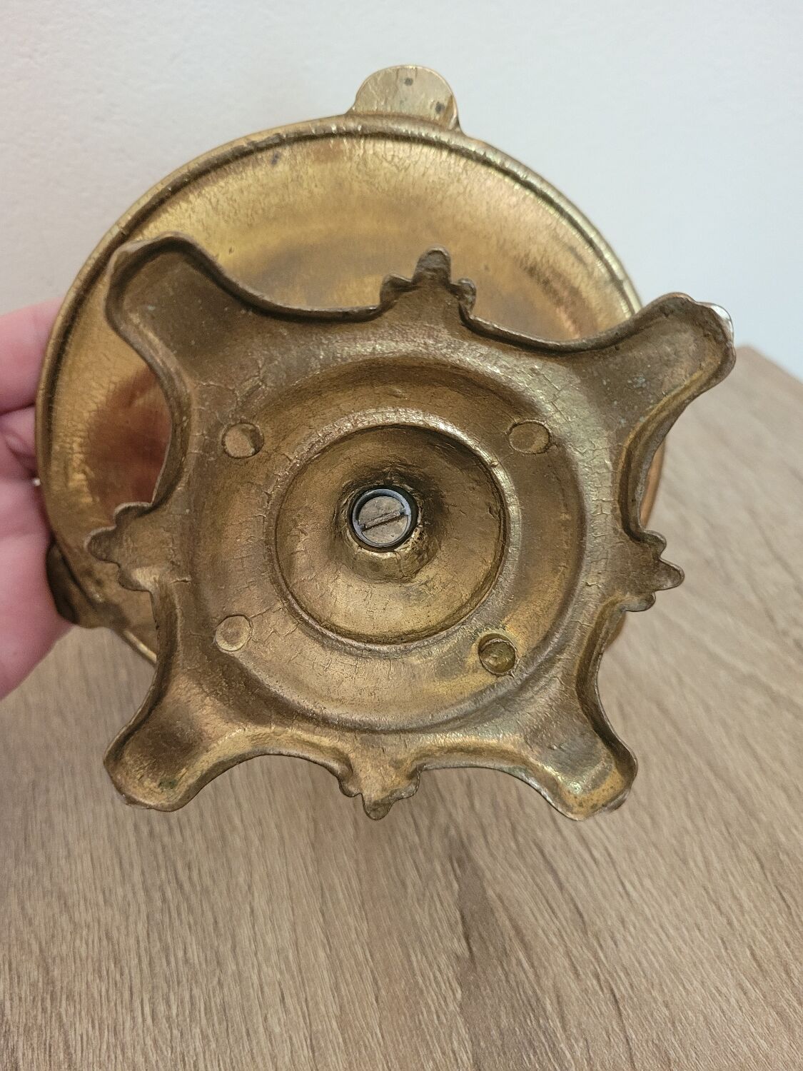 Brass cherub ashtray