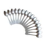 15 small silver metal spoons with rows of beads