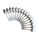 15 small silver metal spoons with rows of beads