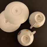 2 cups and 2 sub cups old earthenware Gien model Mireille