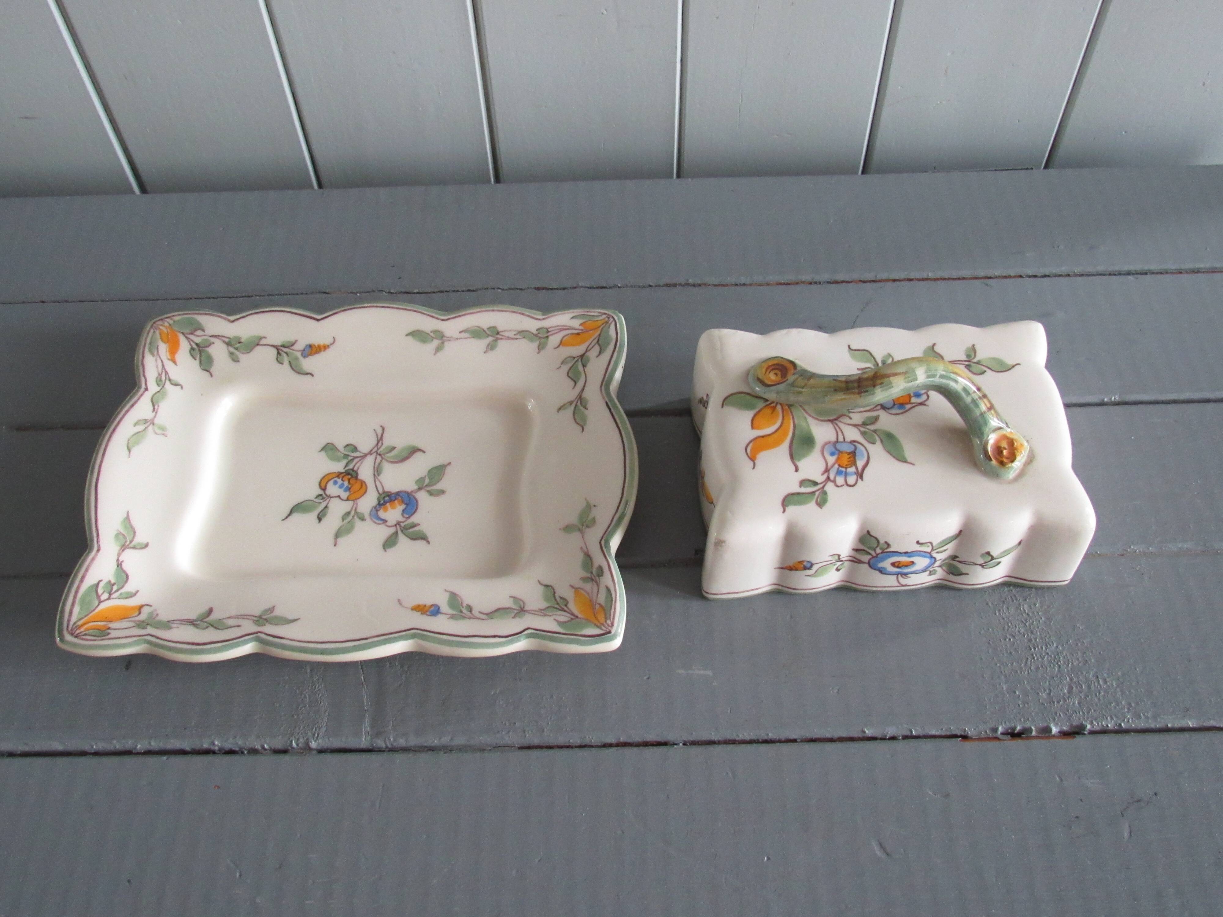 Earthenware butter dish from Moustier