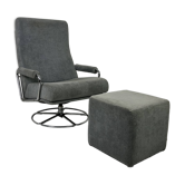 Vintage Gelderland swivel armchair with ottoman Jan des Bouvrie