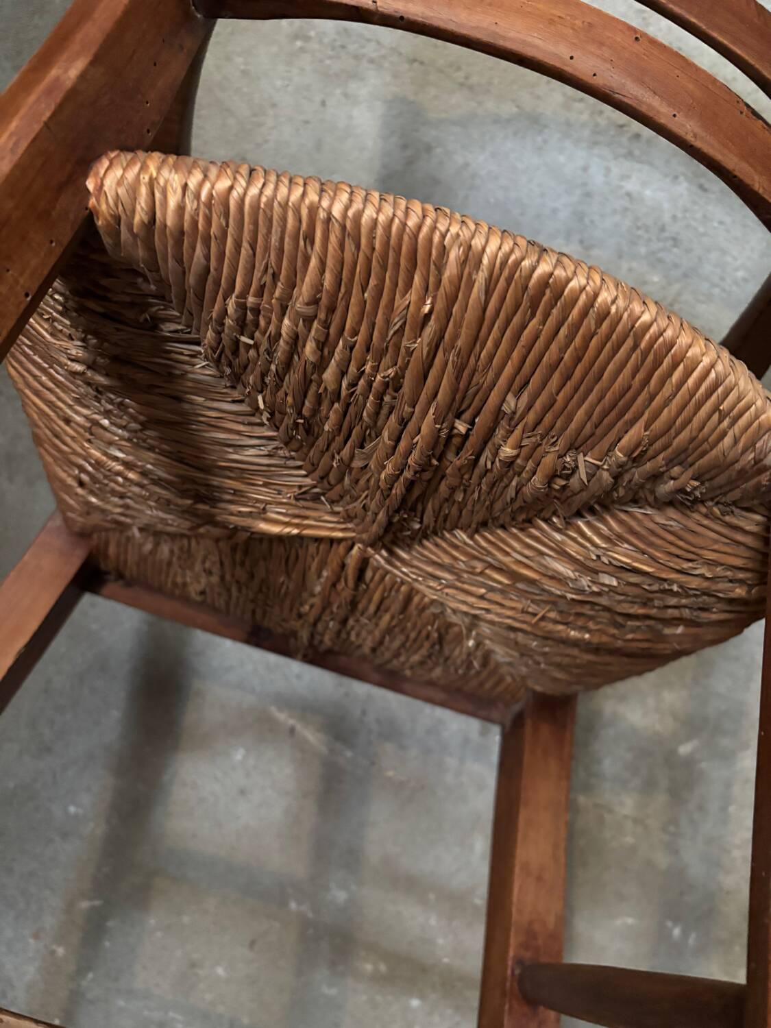 Old straw baby high chair