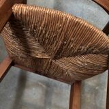 Chaise haute de bébé, ancienne en paille