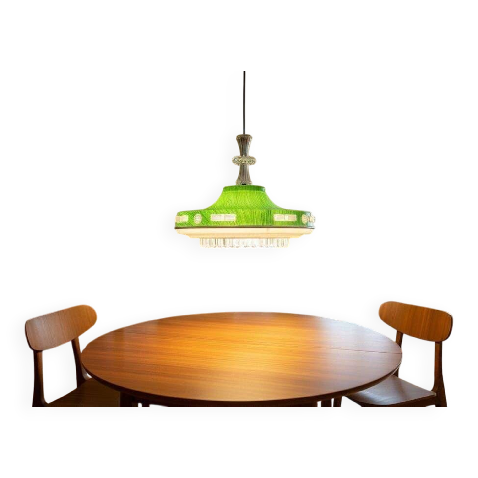 Vintage green UFO-shaped pendant light