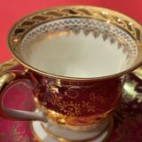 Cup and under cup with floral interior