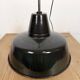 Industrial Black Enamel Factory Lamp with Iron Top, 1950s