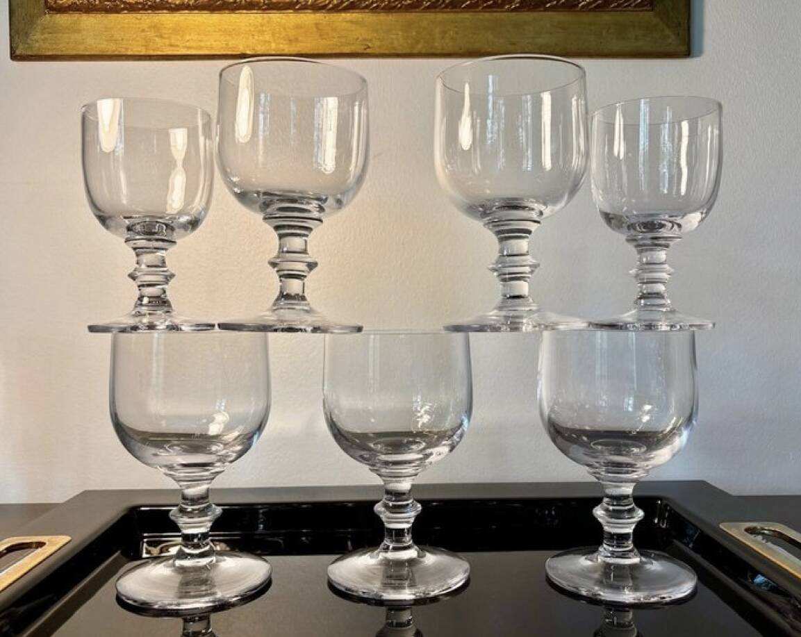 Large crystal beer or dessert glasses, 2 heights