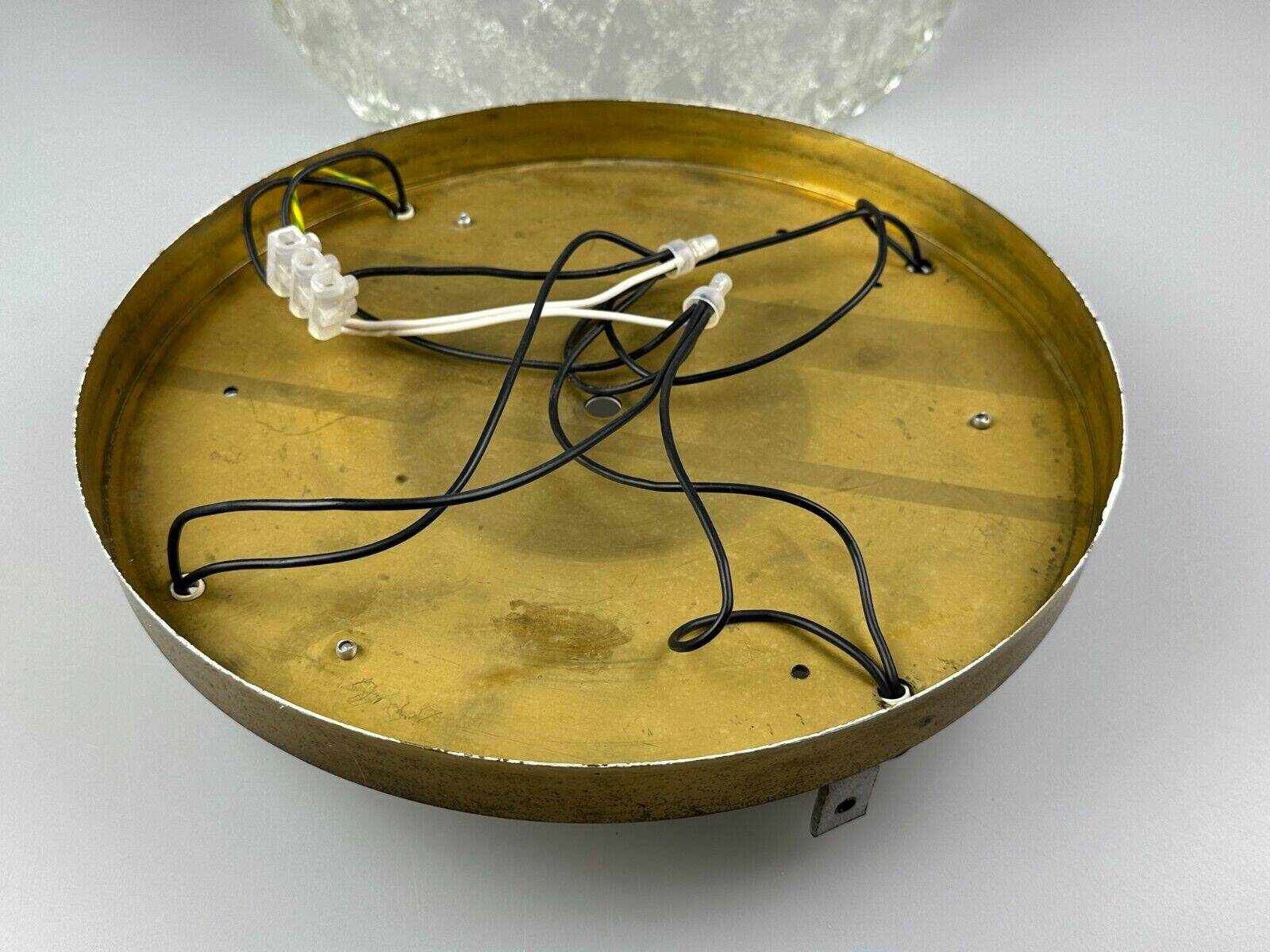 60s 70s ceiling lamp Plafoniere Flush Mount Ice Glass Hillebrand Germany